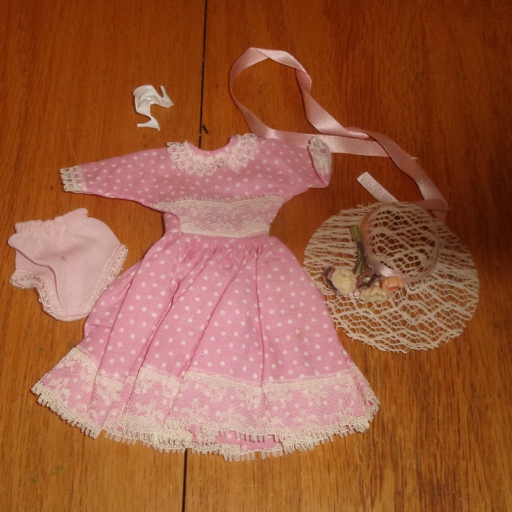 Elite Creations Wendy Barbie clone doll clothes pink polka dot dress hat shoes